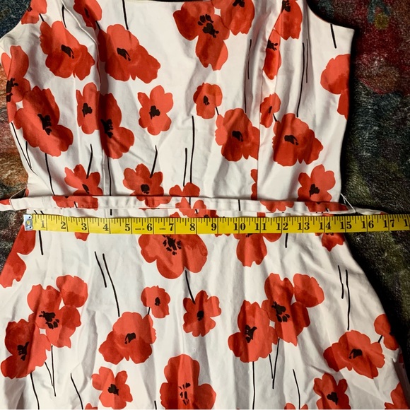 SOLD 💜 Breakin' Loose VTG Y2K White Red Floral Sleeveless Midi Dress - Picture 6 of 6